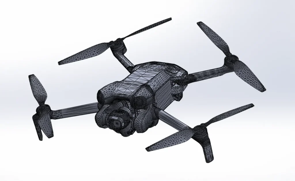 Drone Mini 4-Inspired Aerodynamic Desk Sculpture